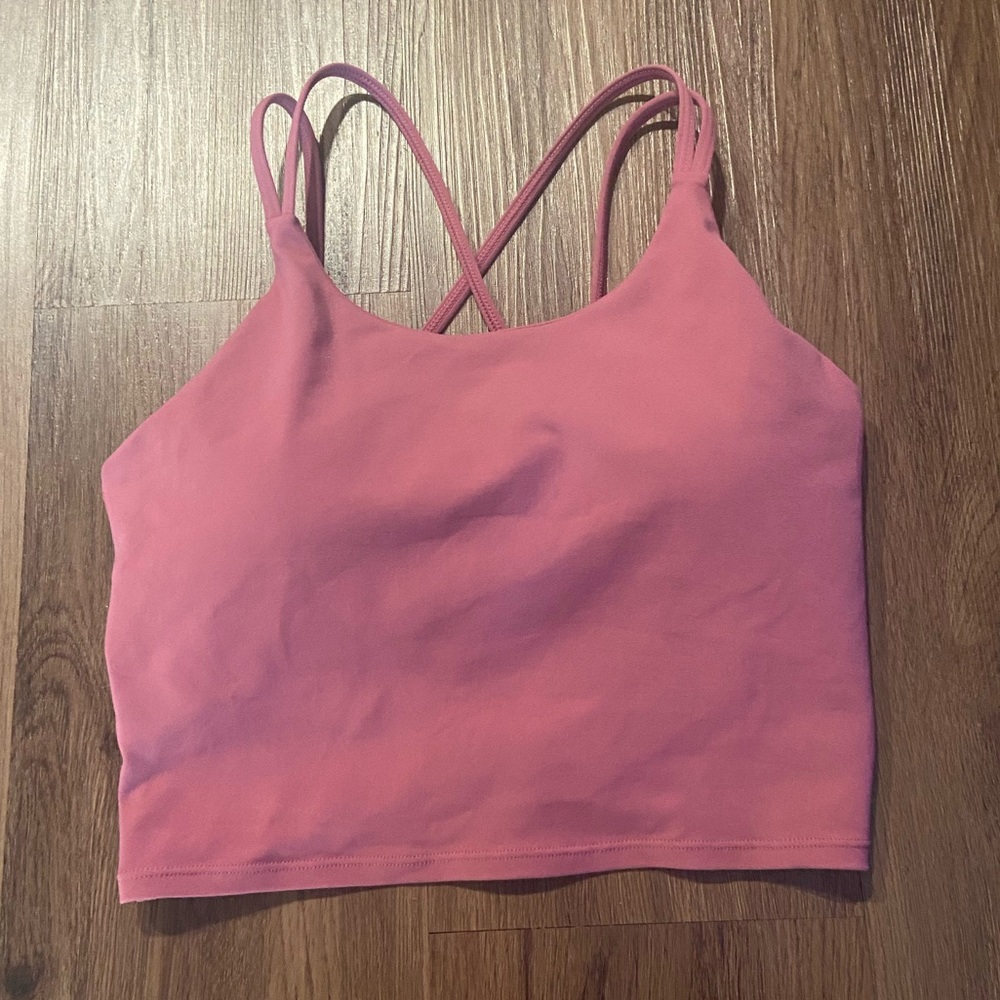 Pink Crop Workout Top with Built in Bra